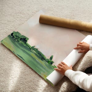 Rosé Sky Landscape Print: Modern Minimalist Art Unframed