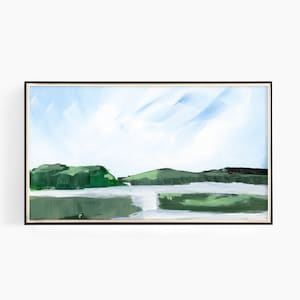 Samsung Frame TV Art, Coastal Landscape with Salt Marsh, Samsung Art TV, Salt Marsh Painting, Digital Download for Samsung Frame