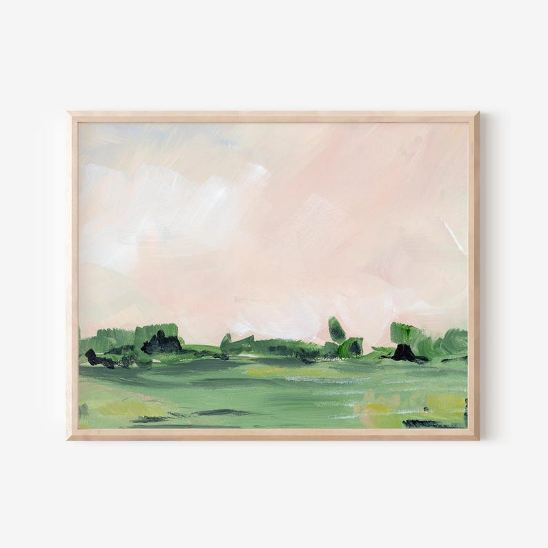 Rosé Sky Landscape Print: Modern Minimalist Art image 2
