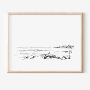 Minimalist Coastal Line Art Print: Wingaersheek Beach, Gloucester
