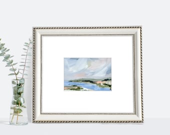Cape Cod Landscape framed in White with oversized mat, Chatham Cape Cod, coastal art print, framed coastal art