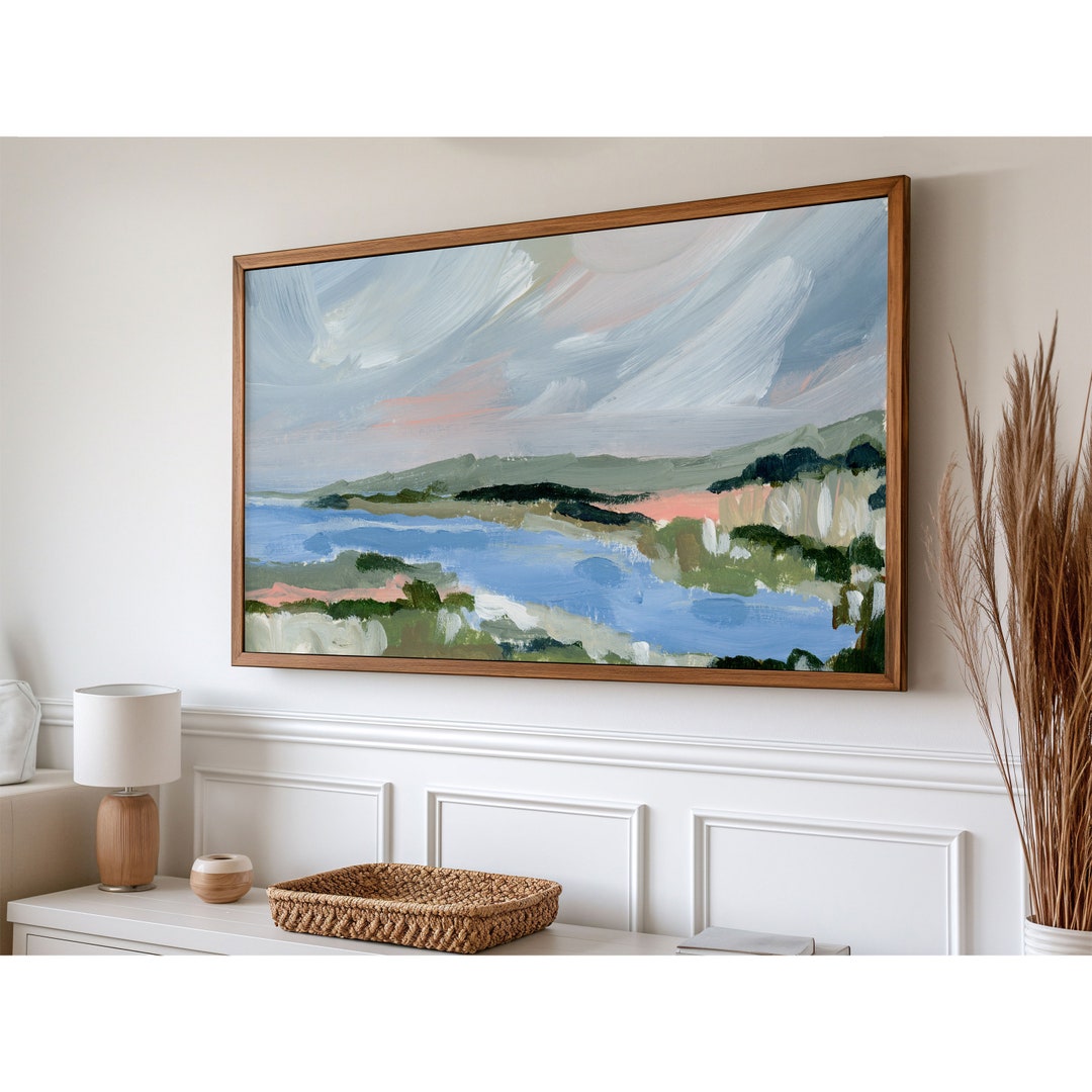 海岸風景画 フレーム付き Samsung Frame TV向け海岸風景アート（デジタルダウンロード） - Etsy 日本