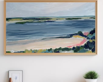 海岸風景画 フレーム付き Samsung Frame TV向け海岸風景アート（デジタルダウンロード） - Etsy 日本