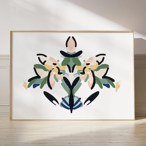 Parc Floral Medallion Abstract Art Print, Modern Wall Art, Contemporary Floral Art, Modern Art, Large Art for Wall, graphic floral print