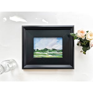 Salt Marsh Painting, Coastal Art framed in black, small art, coastal marsh painting, original artwork