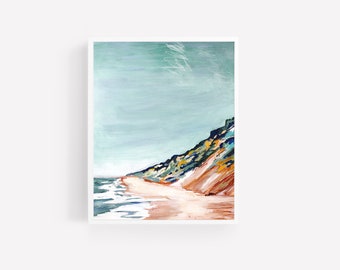 Impression d’art de plage, impression de paysage abstrait, paysage côtier, ferme côtière, décor de plage du Massachusetts, art de Cape Cod, Wellfleet MA