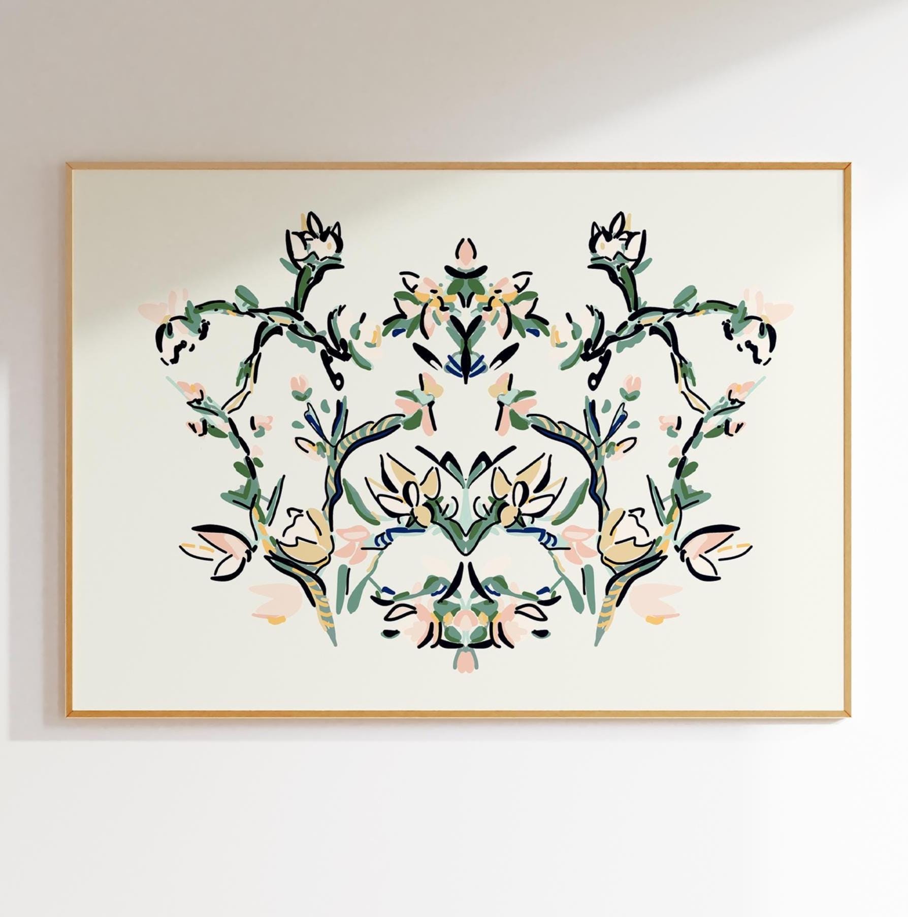 Abstract Floral Art Print: Modern Botanical Wall Decor - Etsy