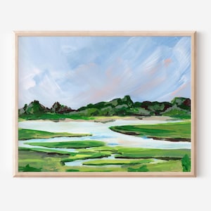 Downeast Painting, Ogunquit Coastal Maine Art Print, Landscape Painting, Modern Fine Art Print, Farmhouse Wall Decor