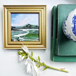 Salt Marsh Framed Print, art print framed in gold, art gift, small art, framed art, coastal painting