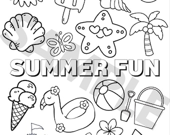 Summer Fun Coloring Page for Kids - Printable Activity Sheet.