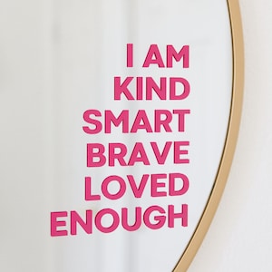 Mirror Decal, Affirmation Mirror Decal, Daily Affirmations, Affirmations for Kids, Positive Affirmation Sticker, I Am Kind I Am Smart