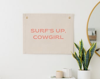 Coastal Cowgirl Wall Art, Surf's Up Cowgirl, Long Live Cowgirls, Western Dorm Room, Western Wall Decor, Cowgirl Tapestry, Western Tapestry
