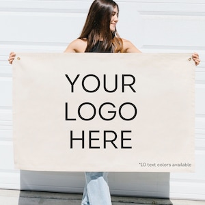 Custom Canvas Banner, Custom Business Name Fabric Banner, Business Logo Banner, Custom Farmer&#39;s Market Sign, Custom Wall Flag