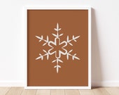 Boho Snowflake Print, Boho Christmas, Christmas Wall Decor, Neutral Christmas Art Print, Minimalist Christmas Art, Christmas Printable