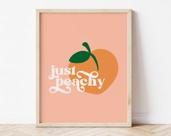 Impressão Just Peachy, Arte de parede Just Peachy para impressão, Impressão de banheiro de pêssego, Limpeza de pêssego, Impressão de pêssego, Impressão de pêssego retrô, Arte de parede de dormitório Boho