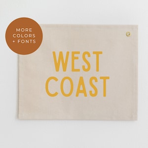 West Coast Canvas Banner, West Coast Wall Decor, Coastal Boy Room Decor, Surf Nursery, Boho Beach Nursery Decor, Beach Wall Hanging