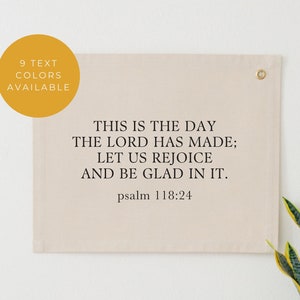 This Is the Day the Lord Has Made Tapestry, Psalm 118:24, Encouraging Bible Verse Wall Decor, Scripture Home Decor, Christian Wall Decor