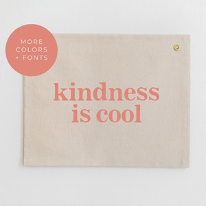 Kindness is Cool Banner, Retro 70s Banner, Kindness Is Cool Wall Hanging, Be Kind Wall Hanging, Kindness Dorm Tapestry