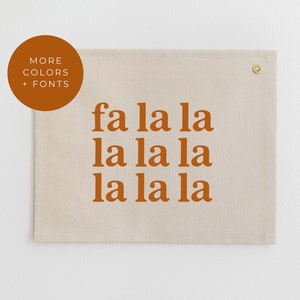 FaLaLa Canvas Banner, Holiday Wall Pennant, Boho Christmas Wall Decor, Neutral Christmas Wall Art, Holiday Banner, Christmas Wall Hanging