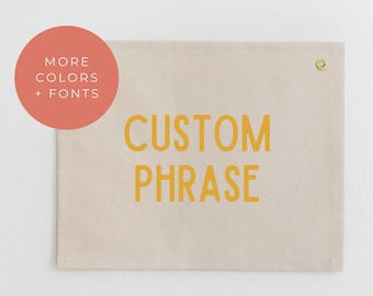 Custom Canvas Banner, Custom Nursery Canvas Banner, Custom Nursery Wall Hanging, Custom Pennant Banner, Custom Wall Flag Décor