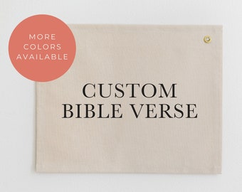 Custom Bible Verse Banner, Custom Christian Tapestry, Bible Verse Tapestry, Bible Verse Canvas Banner, Christian Scripture Wall Flag