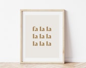 FaLaLa Art Print, Boho Christmas, Christmas Wall Decor, Neutral Christmas Art Print, Minimalist Christmas Art, Christmas Printable