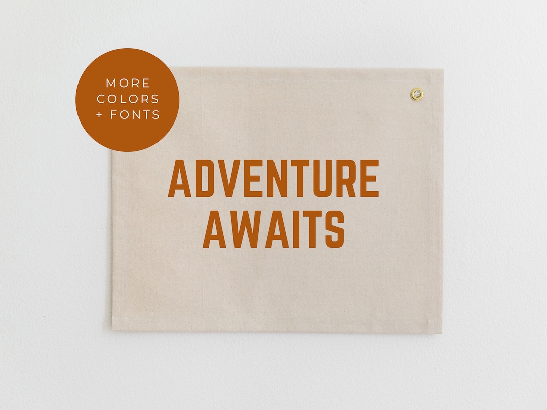 Adventure Awaits Canvas Banner, Boy Nursery Wall Banner, Adventure Wall ...