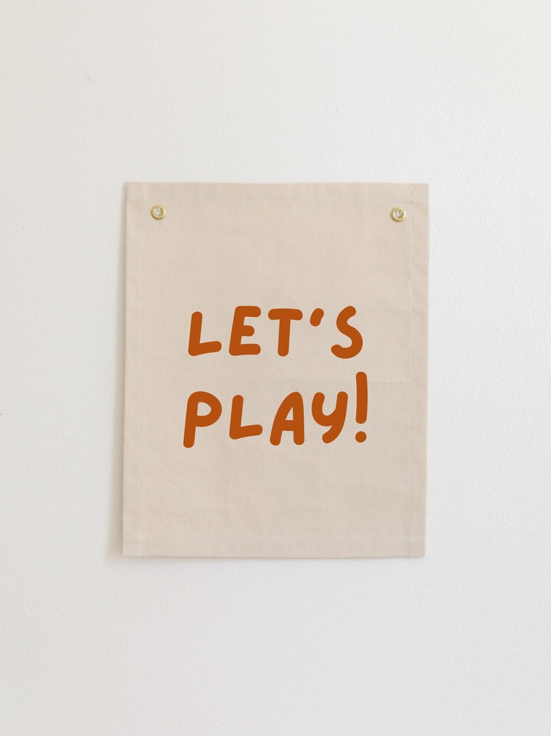Let's Play Canvas Banner, Neutral Kids Playroom Wall Banner, Playroom Wall Art, Let's Play Sign, Kids Room Wall Decor, Boy Playroom bild 1