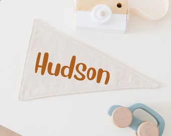 Custom Name Nursery Pennant, Personalized Nursery Pennant, Custom Kids Canvas Banner, Baby Boy Name Pennant, Baby Name Announcement Sign