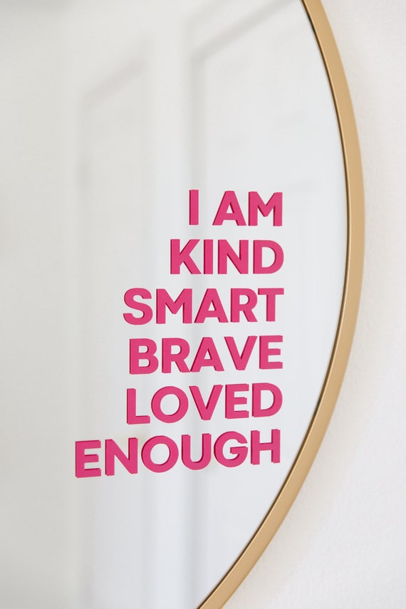 Mirror Decal, Affirmation Mirror Decal, Daily Affirmations, Affirmations for Kids, Positive Affirmation Sticker, I Am Kind I Am Smart