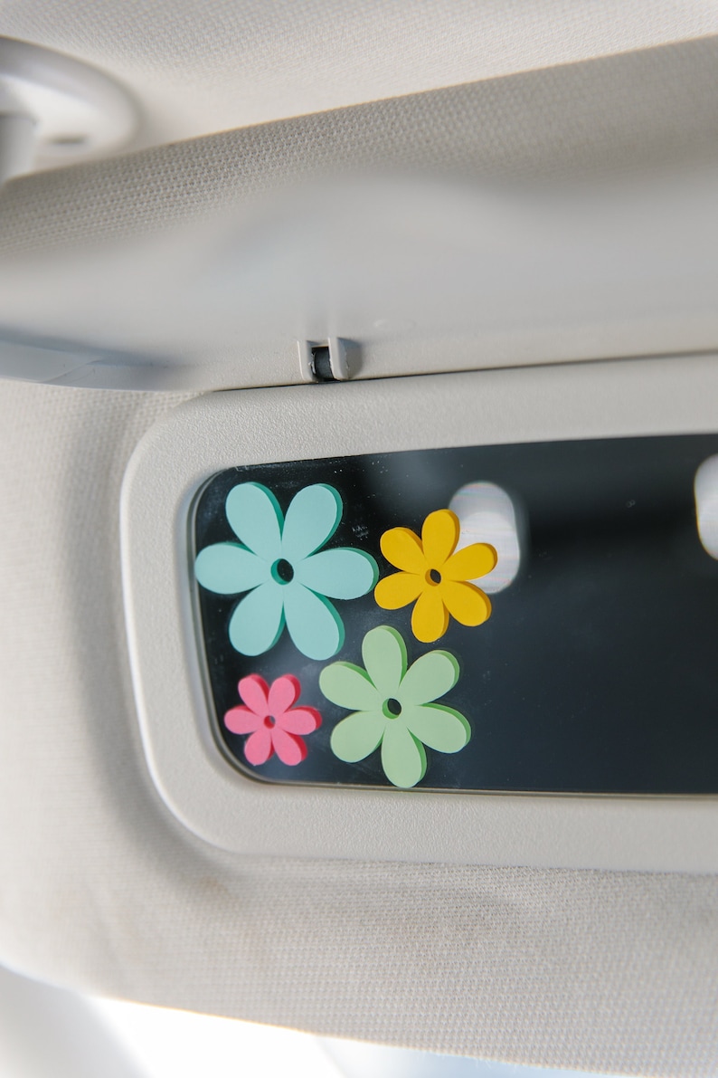 Flower Mirror Decal, Car Mirror Decal, Flower Decal, Mirror Sticker, Flower Mirror Sticker, Flower Decal, Cute Car Sticker, Car Accessories image 1