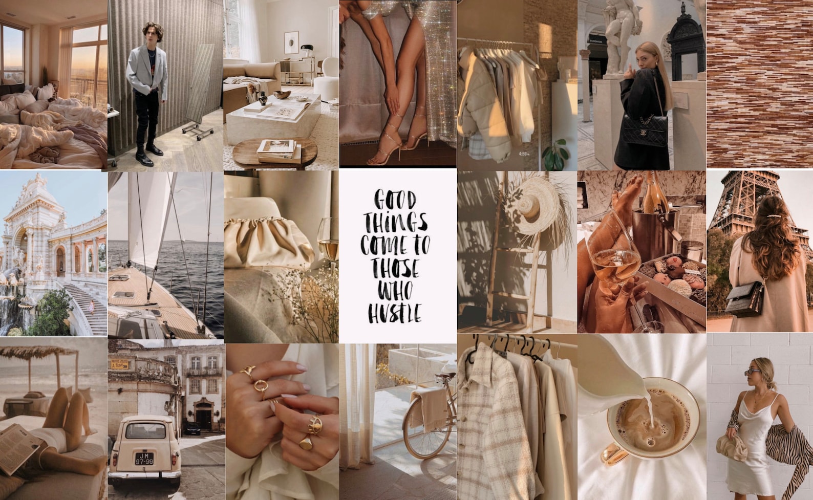 Vision Board Beige/Tan 1 Wall Kit Digital Download 60pcs Etsy