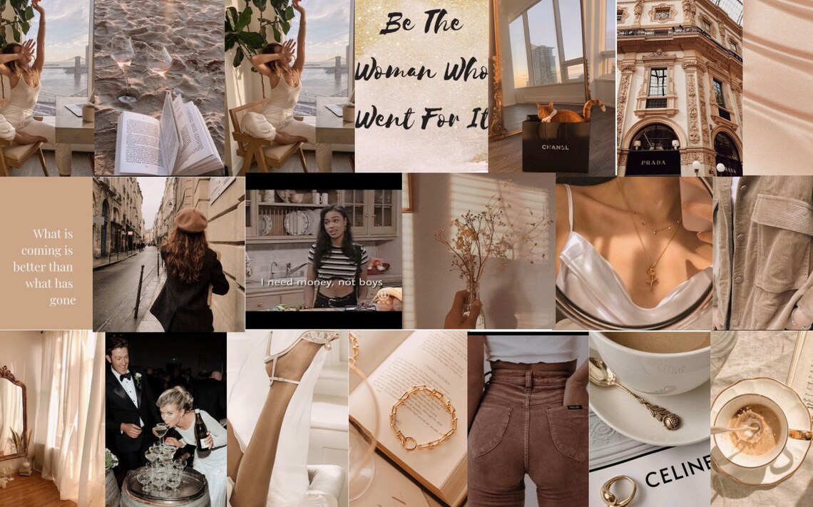 Vision Board Beige/Tan 1 Wall Kit Digital Download 60pcs Etsy