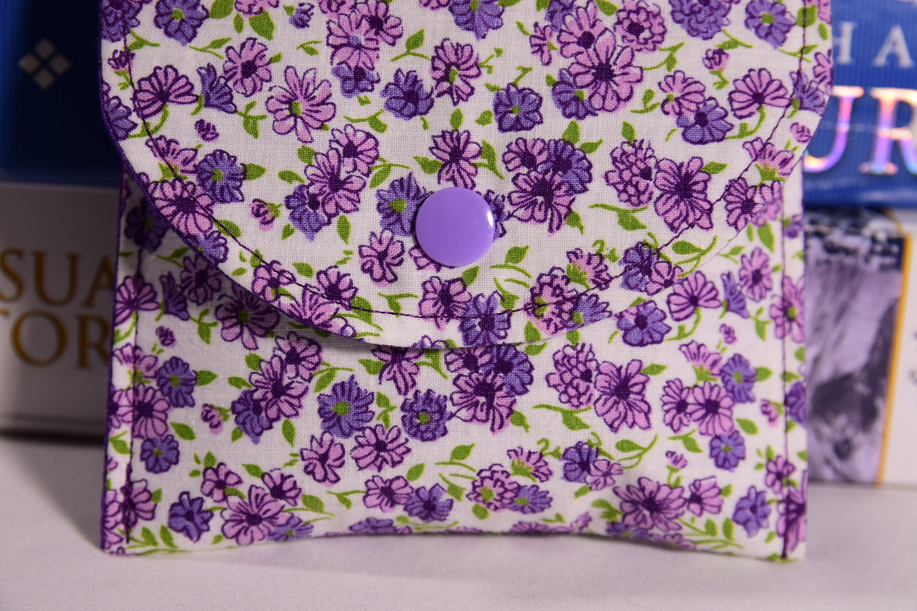 Sanitary Pad Pouch Purple Posies Etsy