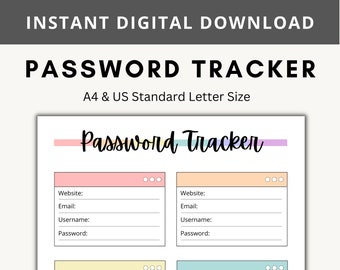 Password Tracker Printable Digital Download Password - Etsy