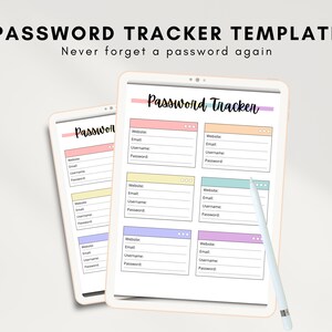 Password Tracker Page Printable Digital Download Password - Etsy