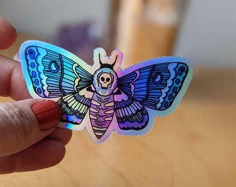 Holographic Death Moth Sticker - Hawk Moth