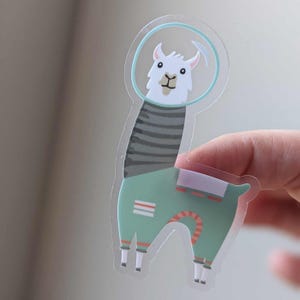 Astronaut Space Llama Clear Sticker