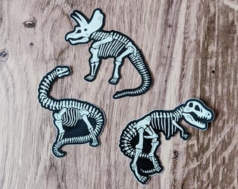 Dinosaur Fossil Stickers - T-Rex - Brontosaurus - Triceratops