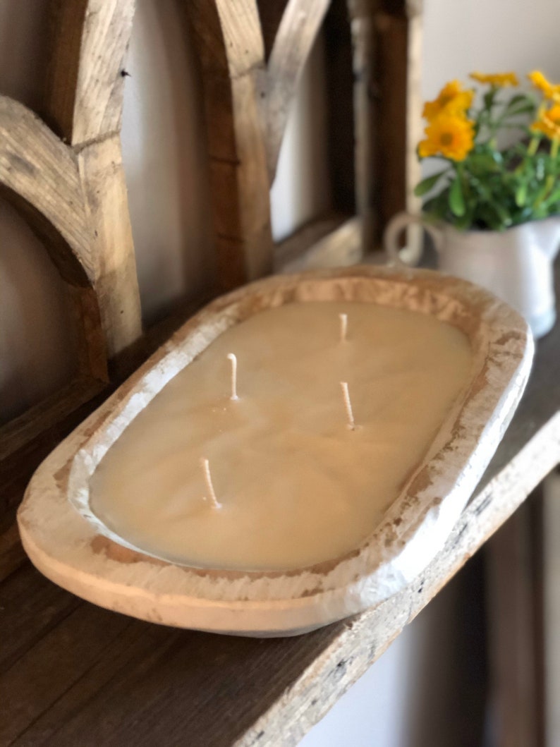 White Dough Bowl Candle Etsy