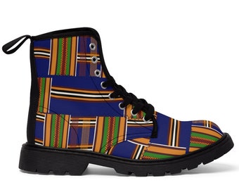 Kente Print Heren/dames Laarzen || Ankara print heren laarzen || Afrikaanse print heren laarzen