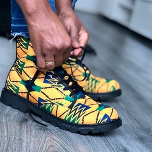 Kente Print Men/women Boots Ankara print men/women boots African print men/women boots image 3