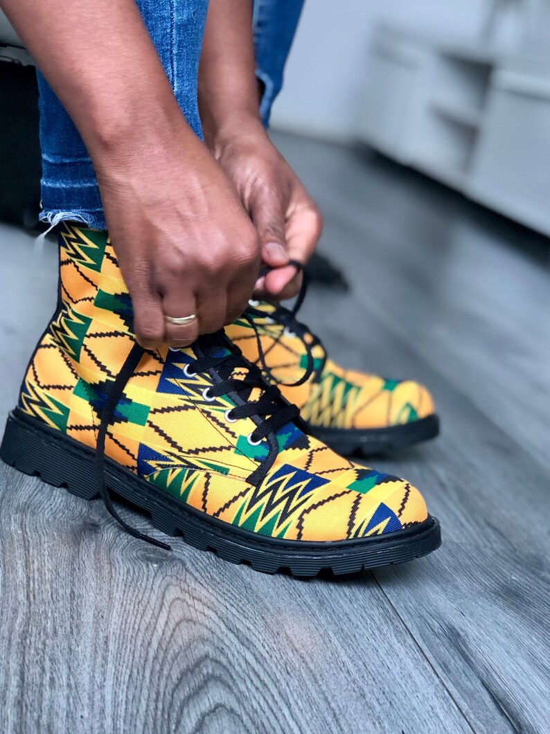 Kente Print Men/women Boots Ankara print men/women boots African print men/women boots image 3