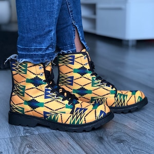 Kente Print Men/women Boots Ankara print men/women boots African print men/women boots image 2