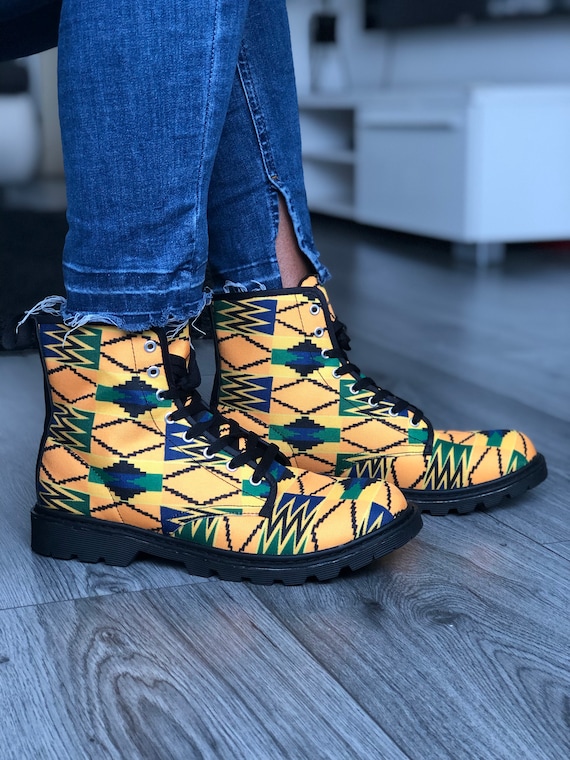 Kente Print Men women Boots Ankara Print Men women Boots African Print Men women Boots Etsy