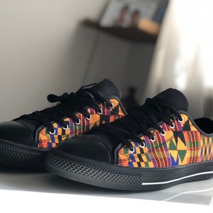 Kente Print Men/women Sneakers Ankara print men/women Sneakers African print mens/women's Shoes. image 7