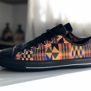 Kente Print Men/women Sneakers Ankara print men/women Sneakers African print mens/women's Shoes. image 8