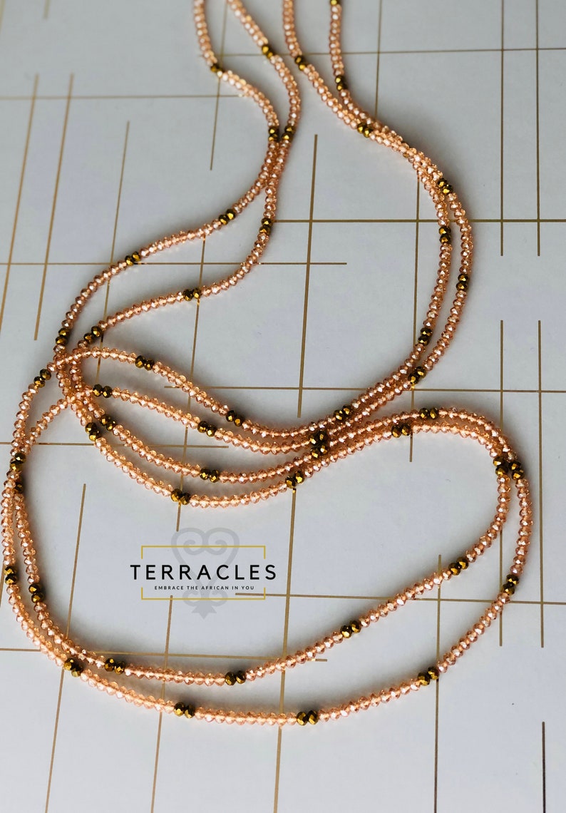 . African Crystal Waist beads Glass Seed beads. Waist beads