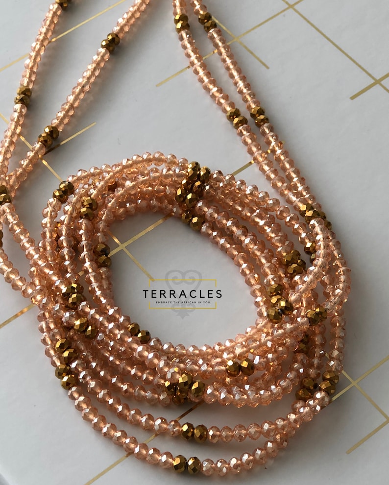 . African Crystal Waist beads Glass Seed beads. Waist beads