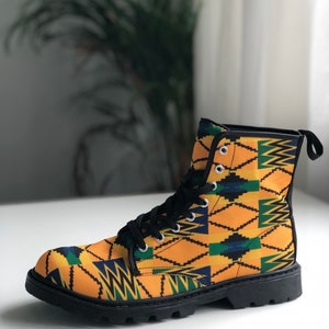 Kente Print Men/women Boots Ankara print men/women boots African print men/women boots image 5